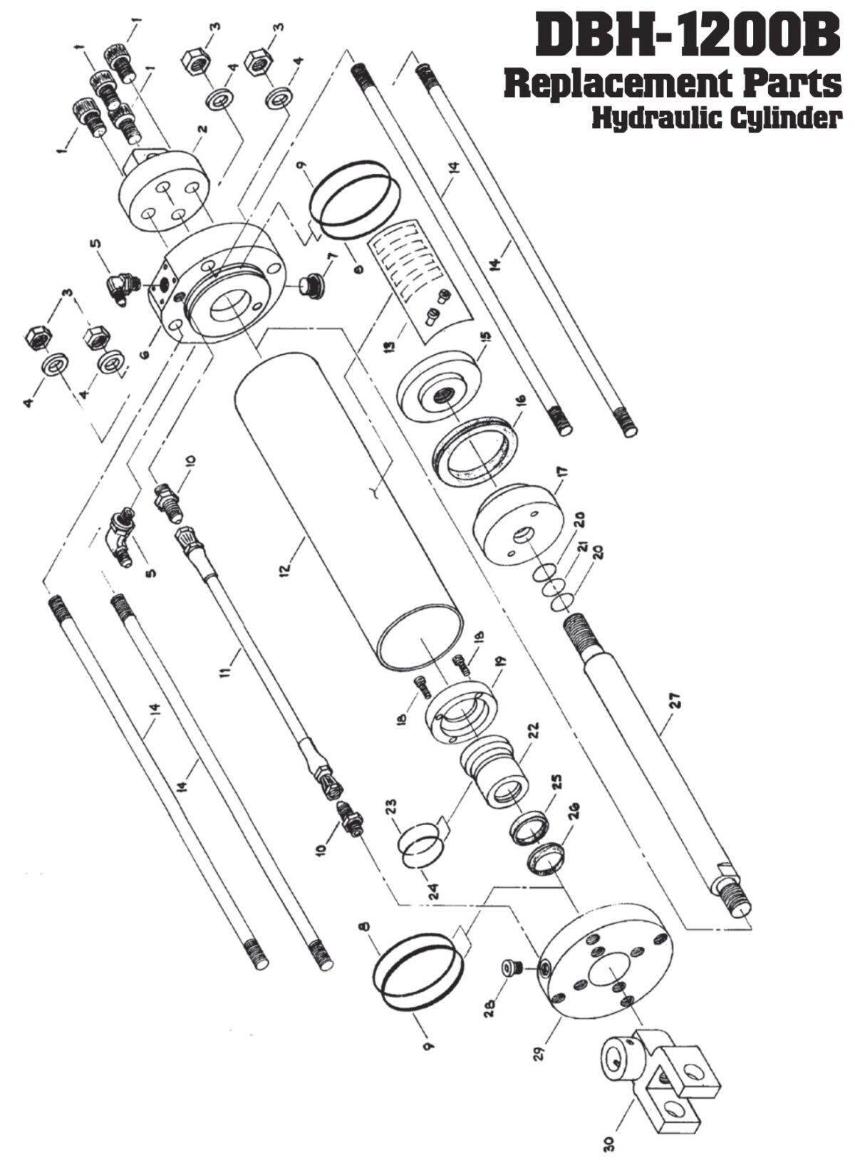 dbh1200bhydrauliccylinderpartsdiagram Mustang Squeeze Tools